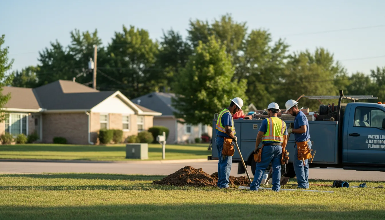 Residential water line and bathroom plumbing service in Hooper, UT